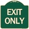 Signmission Designer Series Sign-Exit Only, Green & Tan Heavy-Gauge Aluminum Sign, 18" H, 18" L, G-1818-24471 A-DES-G-1818-24471 - alternate 1
